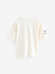 Ecru Cream Graffiti Alien Relaxed Fit Short Sleeve Graphic Print T-Shirt (3-16yrs) - Image 2 of 4