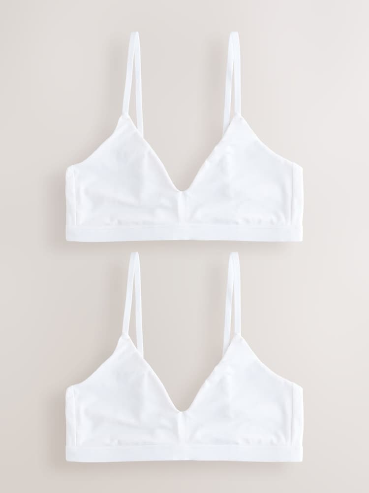 White Traingle Bralettes 2 Pack - Image 1 of 5