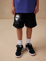 Black/Purple Grafitti Regular Fit Graphic Regular Fit Short Sleeve T-Shirt and Shorts Set (3-16yrs) - Image 3 of 7