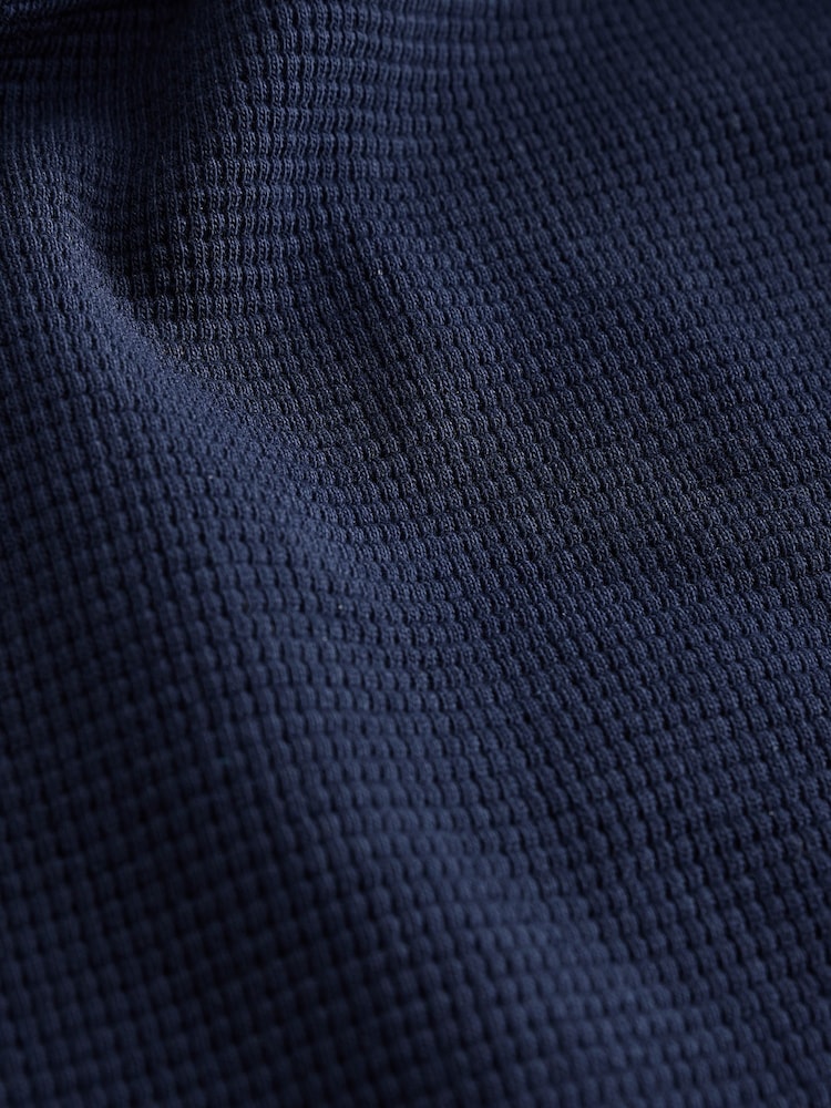 Navy Blue Textured Revere Collar Short Sleeve Shirt and Shorts Set (3-16yrs) - Image 5 of 5