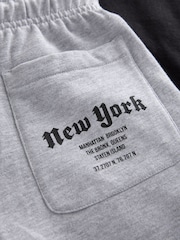 Black/Grey New York Relaxed Fit Short Sleeve T-Shirt and Shorts Set (3-16yrs) - Image 6 of 6