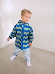 Navy Stripe Waterproof Anorak Jacket (3mths-7yrs) - Image 1 of 10