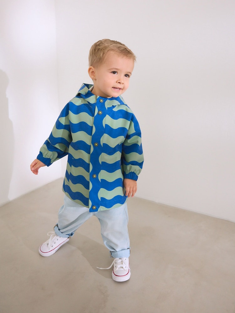 Navy Stripe Waterproof Anorak Jacket (3mths-7yrs) - Image 1 of 10