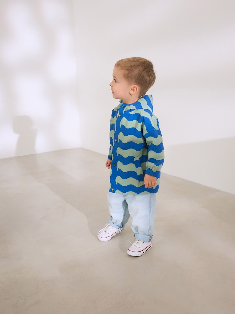 Navy Stripe Waterproof Anorak Jacket (3mths-7yrs) - Image 2 of 10