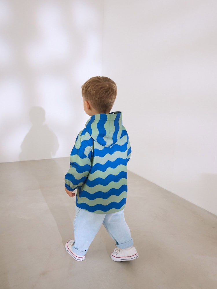 Navy Stripe Waterproof Anorak Jacket (3mths-7yrs) - Image 3 of 10