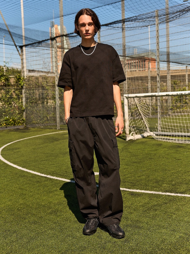Black EDIT Parachute Cargo Trousers - Image 2 of 5