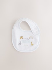 White Born in 2025 Hat and Bib Baby Set 2 Piece (0-12mths) - Image 2 of 5