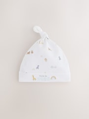 White Born in 2025 Hat and Bib Baby Set 2 Piece (0-12mths) - Image 3 of 5
