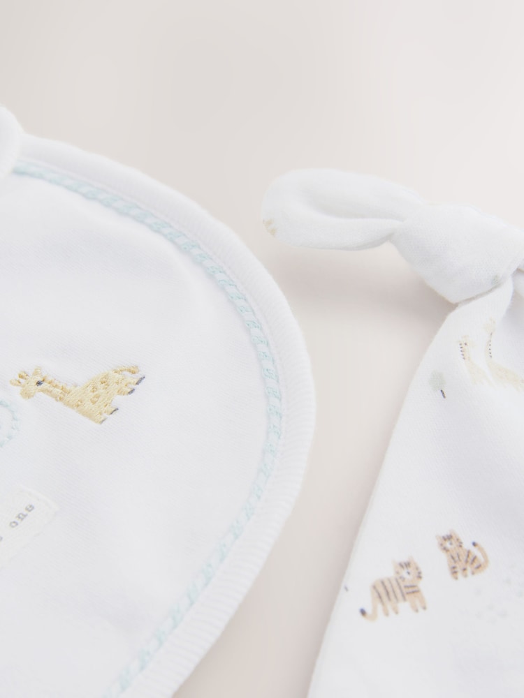 White Born in 2025 Hat and Bib Baby Set 2 Piece (0-12mths) - Image 5 of 5