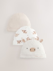Neutral Hamish - Bonnet Bébé 100% coton 3 Pack (0-18mths) - Image 1 de 6