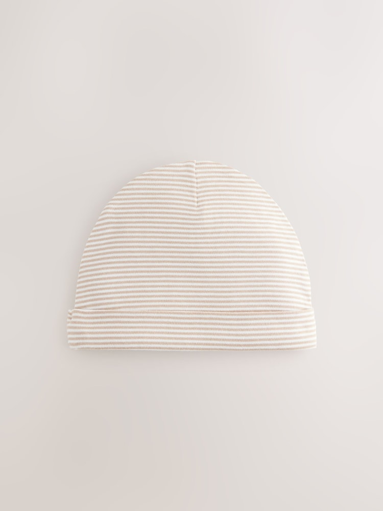Neutral Hamish Baby 100% Cotton Beanies 3 Pack (0-18mths) - Image 3 of 6