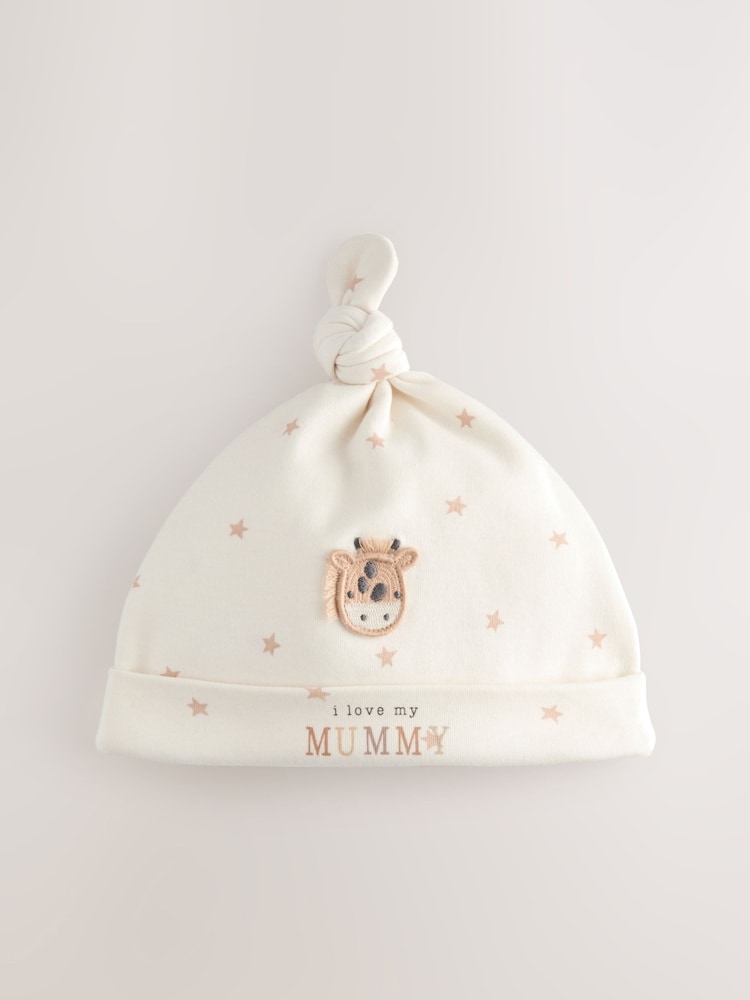 Neutral I Love My Mummy/Daddy Baby Tie Top Hats 2 Pack (0-6mths) - Image 1 of 1