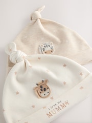 Neutral I Love My Mummy/Daddy Baby Tie Top Hats 2 Pack (0-6mths) - Image 5 of 5