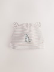 Zèbre gris/neutre - Beanie and Bib Baby Set 4 Piece (0-12mths) - Image 2 of 7