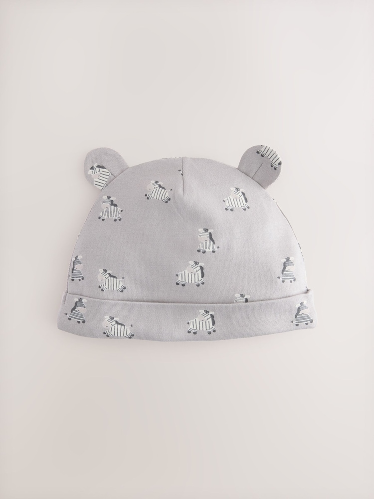 Zèbre gris/neutre - Beanie and Bib Baby Set 4 Piece (0-12mths) - Image 4 of 7