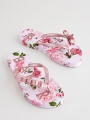 Baker by Ted Baker Girls Pink Floral Flip Flops - Image 1 of 5