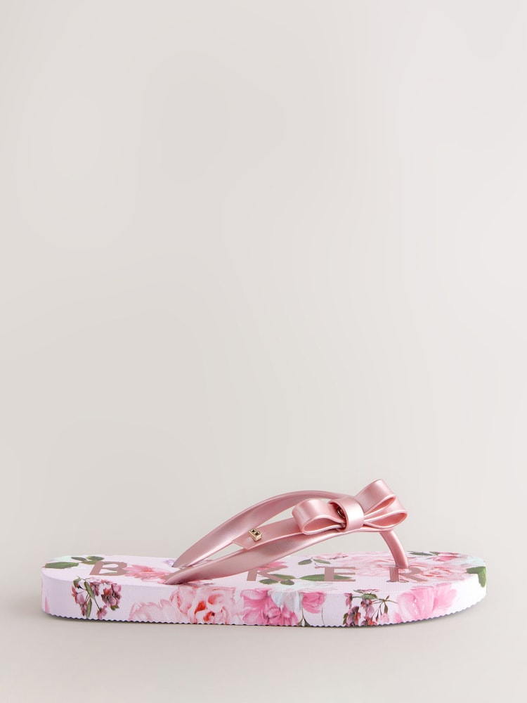 Baker by Ted Baker Girls Pink Floral Flip Flops - Image 2 of 5