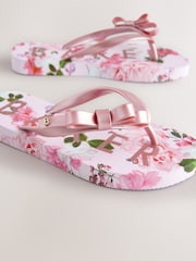 Baker by Ted Baker Girls Pink Floral Flip Flops - Image 3 of 5