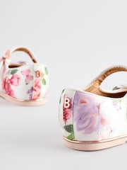 Baker by Ted Baker Girls White/Pink Mary Jane Bow Occasion Shoes - Image 5 of 6