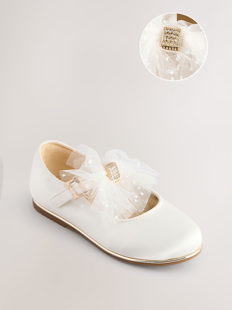 أبيض عاجي - حذاء للمناسبات بتصميم Mary Jane مزيّن بفيونكة للبنات من Baker by Ted Baker - Image 2 of 6