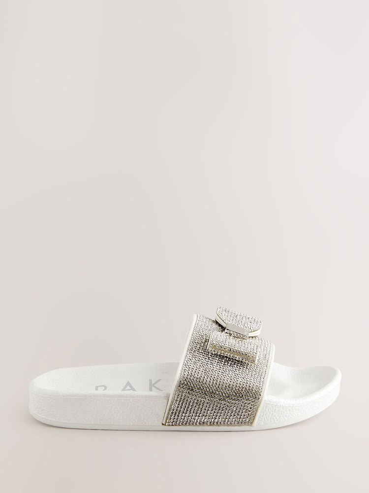 Baker by Ted Baker Girls Diamanté Sliders with Bow - Image 2 of 5