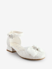 Baker by Ted Baker Girls Heel Occasion White Bow Shoes - Image 1 of 5