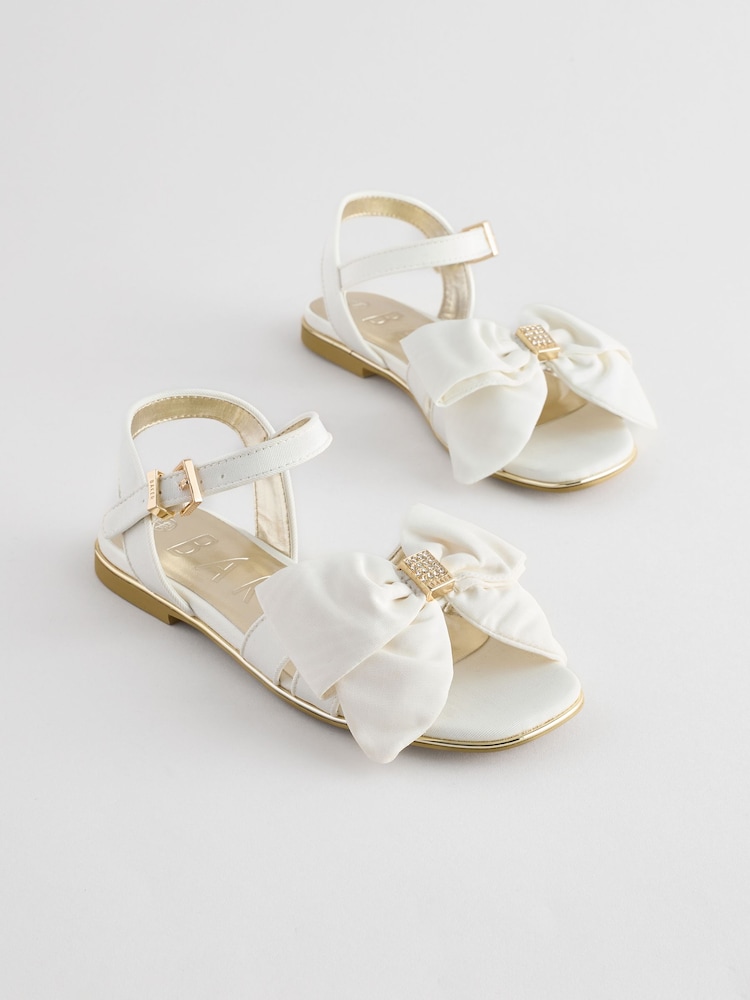 Baker by Ted Baker Girls Ivory Ocassion Bow Sandals - Image 1 of 6