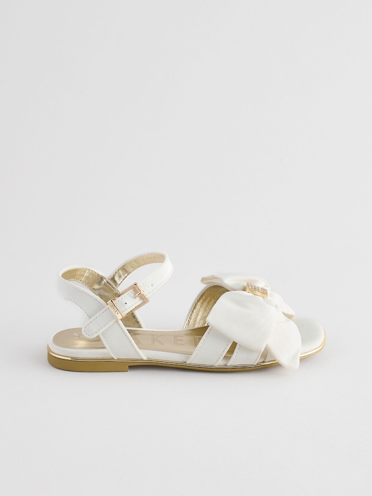 Baker by Ted Baker Girls Ivory Ocassion Bow Sandals - Image 2 of 6
