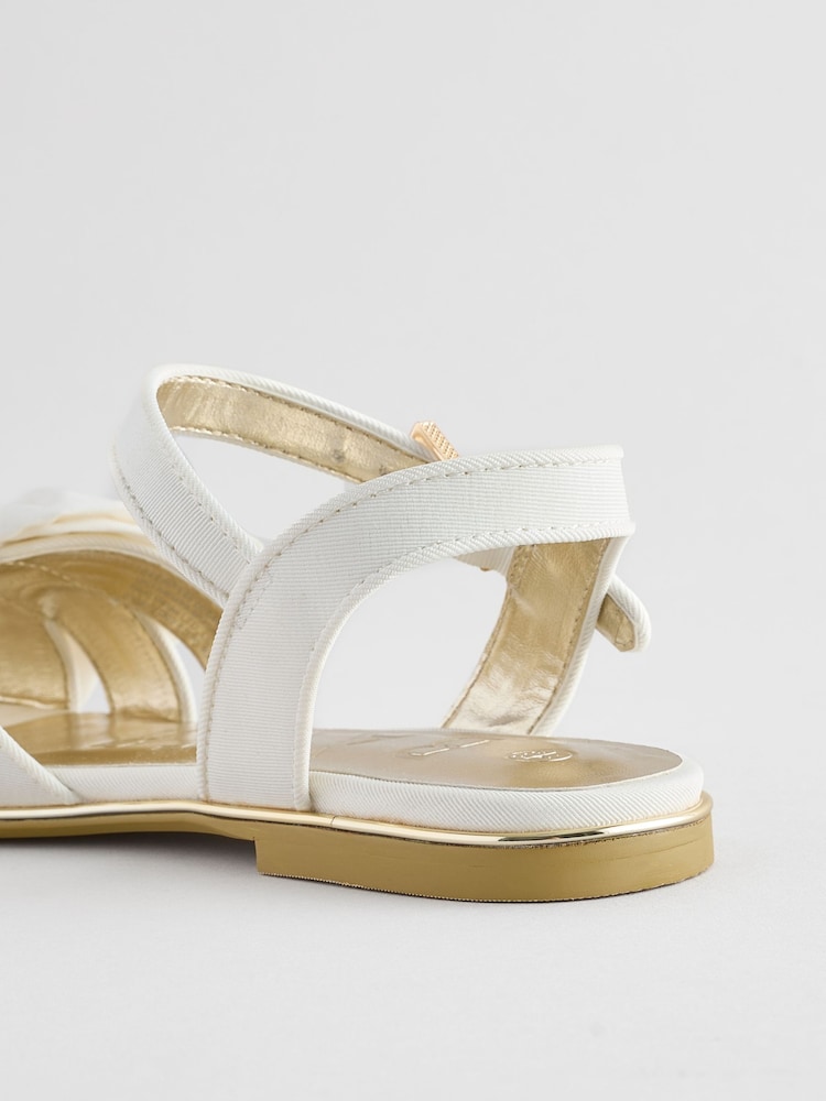 Baker by Ted Baker ivoorwitte gelegenheidssandalen met strik voor meisjes - Image 5 of 6