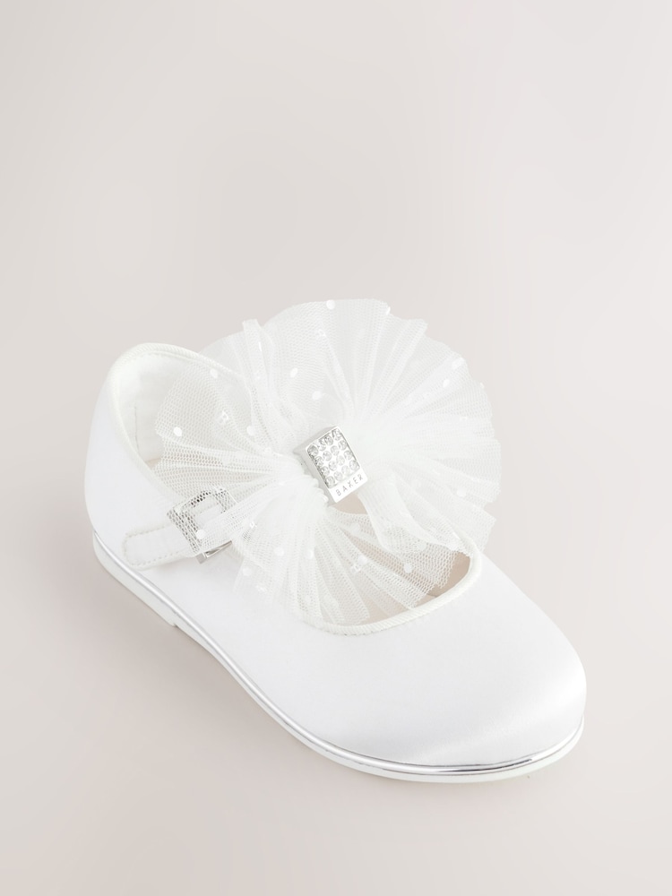 Blanc - Baker by Ted Baker Girls Mary Jane Bow Occasion Shoes - Image 3 of 6