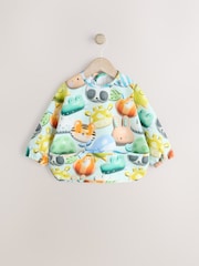 Blue Animal Characters Baby Weaning And Feeding Sleeved Bib - Image 1 of 7