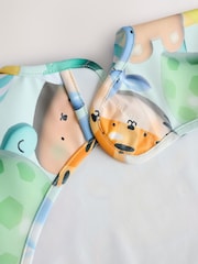 Blue Animal Characters Baby Weaning And Feeding Sleeved Bib - Image 7 of 7