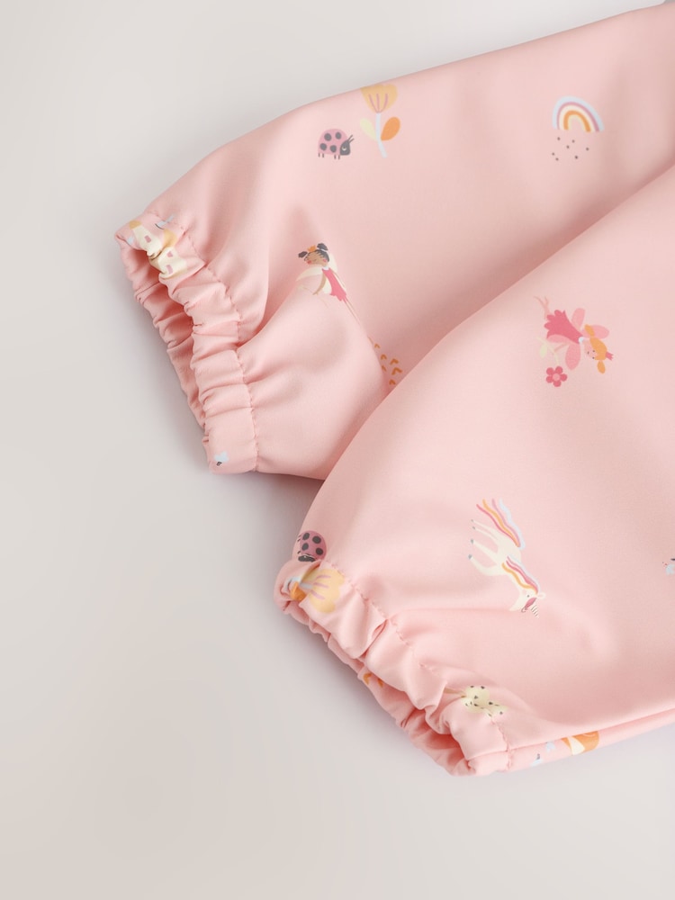 Pink Unicorn Fairies Baby Weaning And Feeding Sleeved Bib - Image 4 of 7