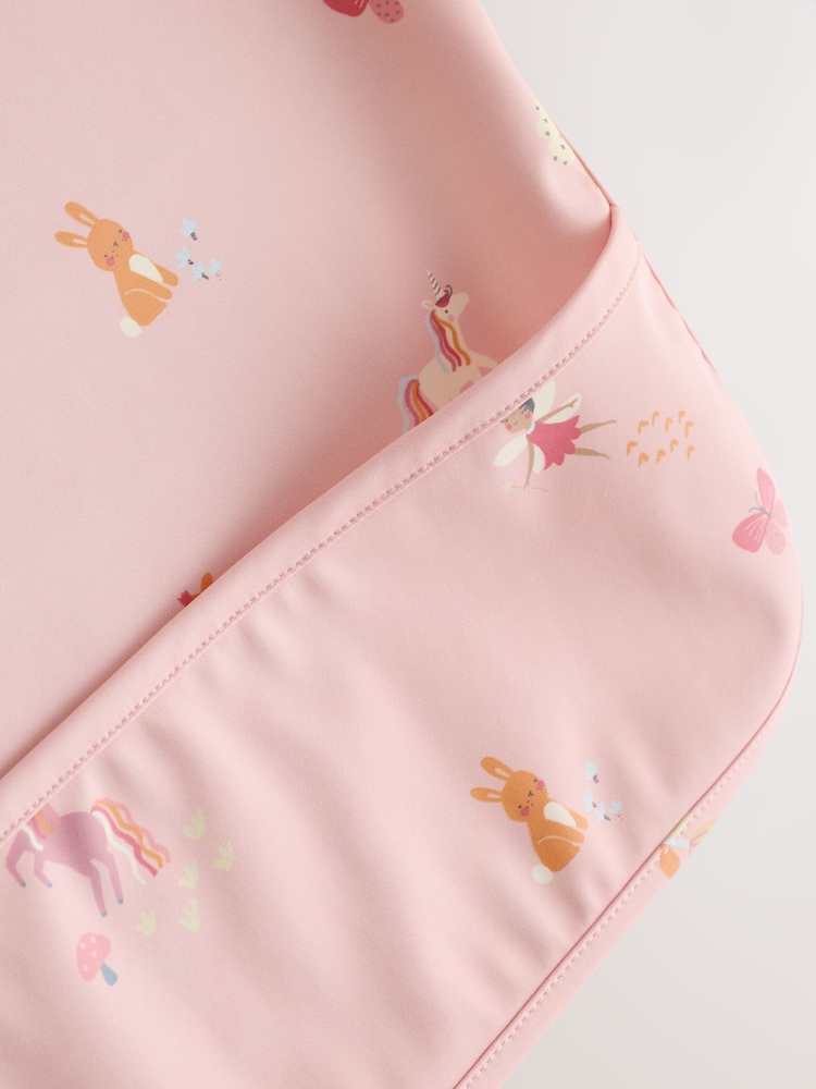 Pink Unicorn Fairies Baby Weaning And Feeding Sleeved Bib - Image 5 of 7
