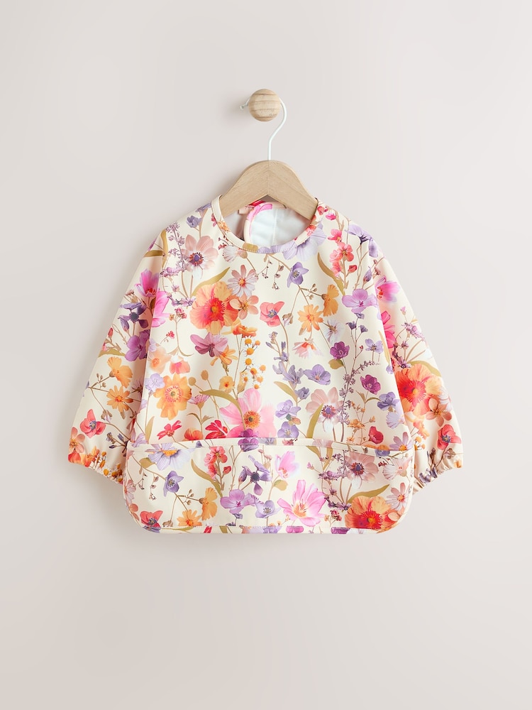 Natural Calm Floral Baby Weaning And Feeding Sleeved Bib - Image 1 of 7
