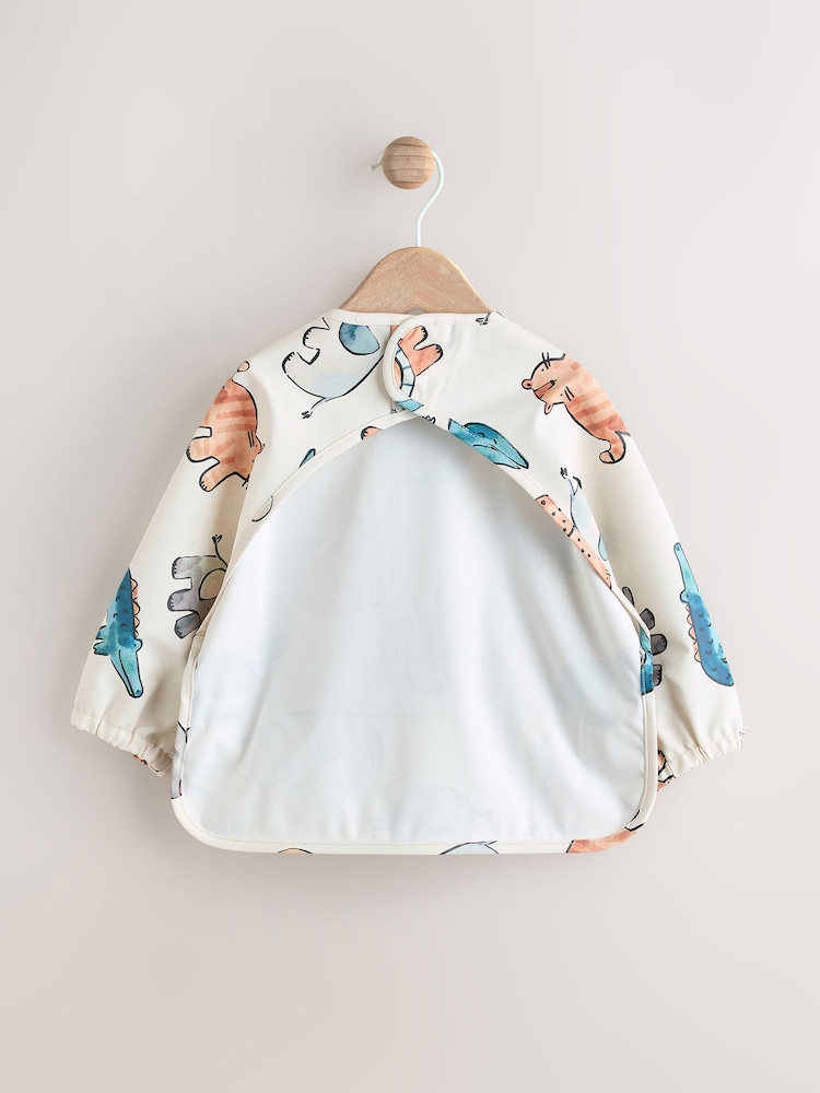 Neutral Safari Animals Baby Weaning And Feeding Sleeved Bib - Image 2 of 7