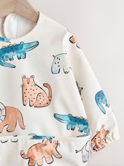 Neutral Safari Animals Baby Weaning And Feeding Sleeved Bib - Image 3 of 7