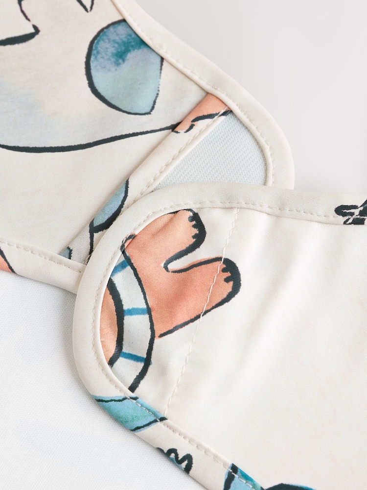 Neutral Safari Animals Baby Weaning And Feeding Sleeved Bib - Image 7 of 7