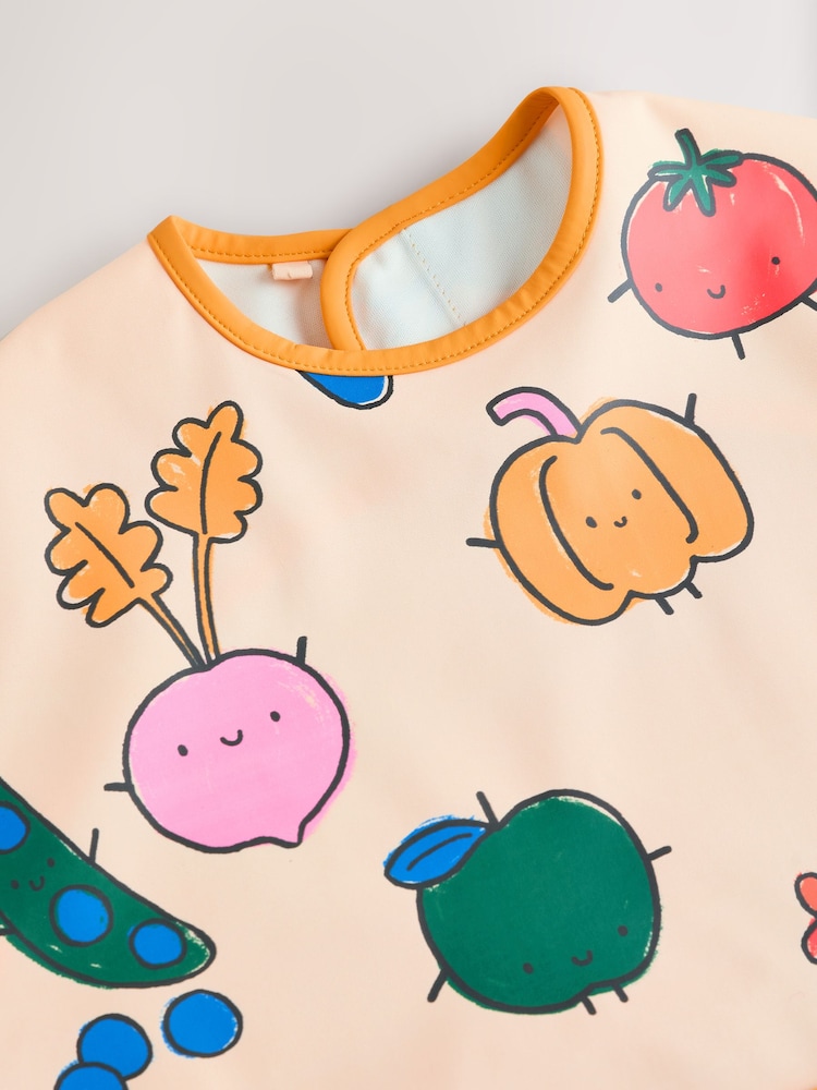 Natural Bright Vegetables Baby Weaning And Feeding Sleeved Bib - Image 4 of 7