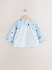Blue Dino Jungle Baby Weaning And Feeding Sleeved Bib - Image 2 of 7