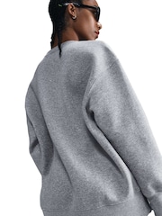 Nike Grey Heather Oversized Phoenix Fleece Crew Neck Sweatshirt - Image 4 of 5