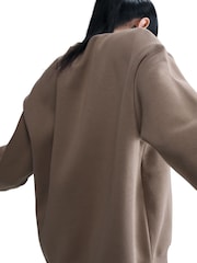 Nike Brown Oversized Phoenix Fleece Crew Neck Sweatshirt - Image 5 of 6