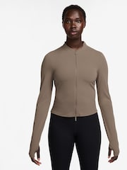Nike Brown Zenvy Dri-FIT Full-Zip Long-Sleeve Top - Image 1 of 3