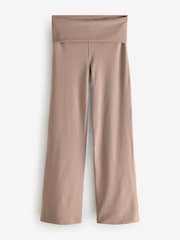 Nike Mink Brown One High Waisted Fold Over Flared Leggings - Image 7 of 7