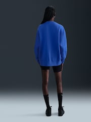 Nike Royal Blue Oversized Phoenix Fleece Crew Neck Sweatshirt - Image 2 of 8