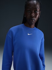 Nike Royal Blue Oversized Phoenix Fleece Crew Neck Sweatshirt - Image 3 of 8