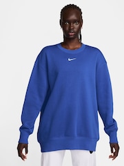 Nike Royal Blue Oversized Phoenix Fleece Crew Neck Sweatshirt - Image 6 of 8