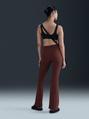 Nike Burgundy Red Zenvy Gentle Support High Waisted Flared Leggings - Image 2 of 8