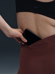 Nike Burgundy Red Zenvy Gentle Support High Waisted Flared Leggings - Image 5 of 8