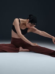 Nike Burgundy Red Zenvy Gentle Support High Waisted Flared Leggings - Image 7 of 8